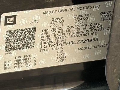 GMC Sierra 1500 4x4 de 2020, cabina doble, 147"
