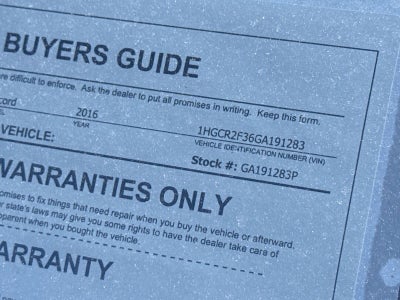 Honda Accord LX 2016