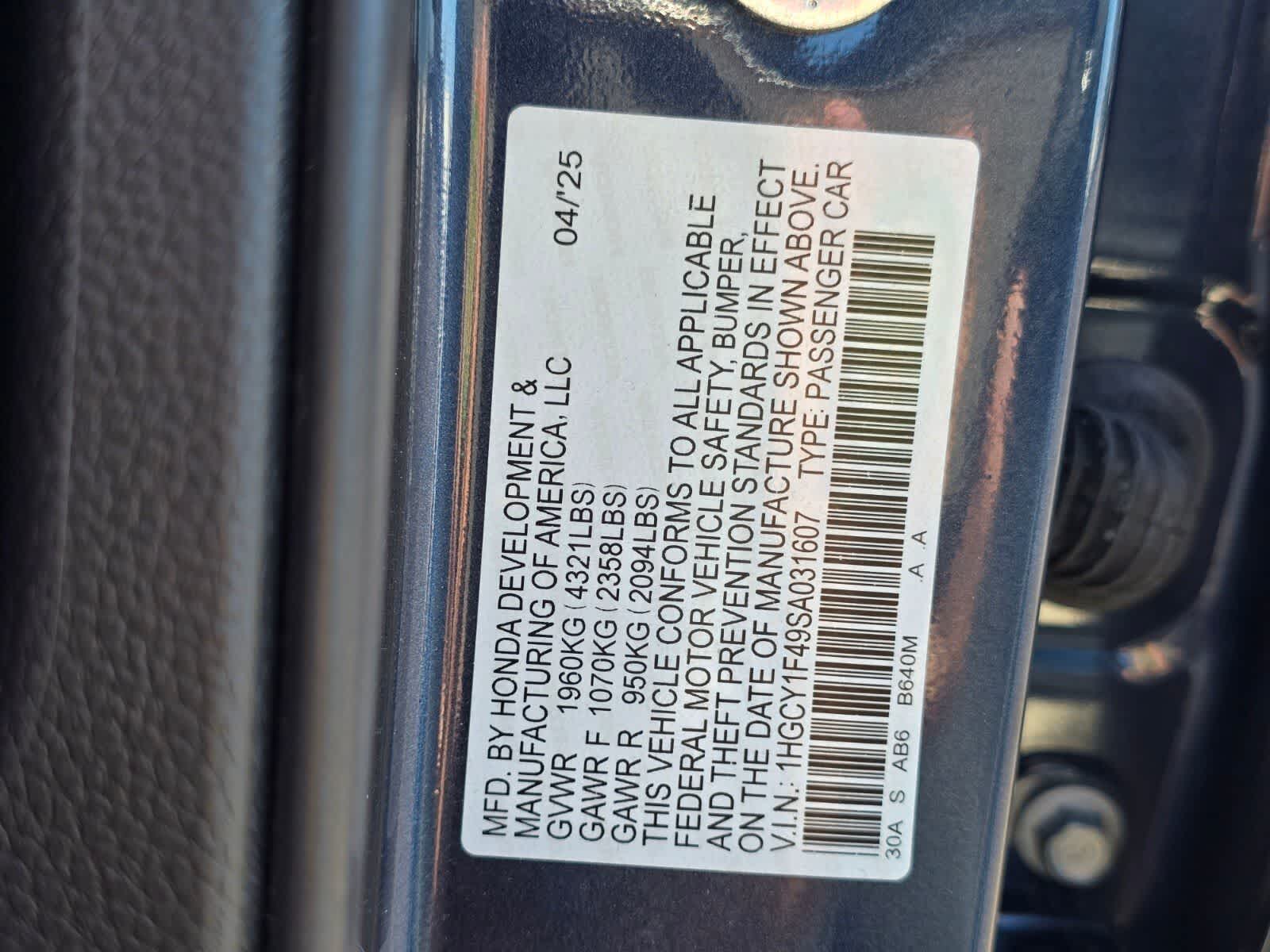 Honda Accord SE 2025