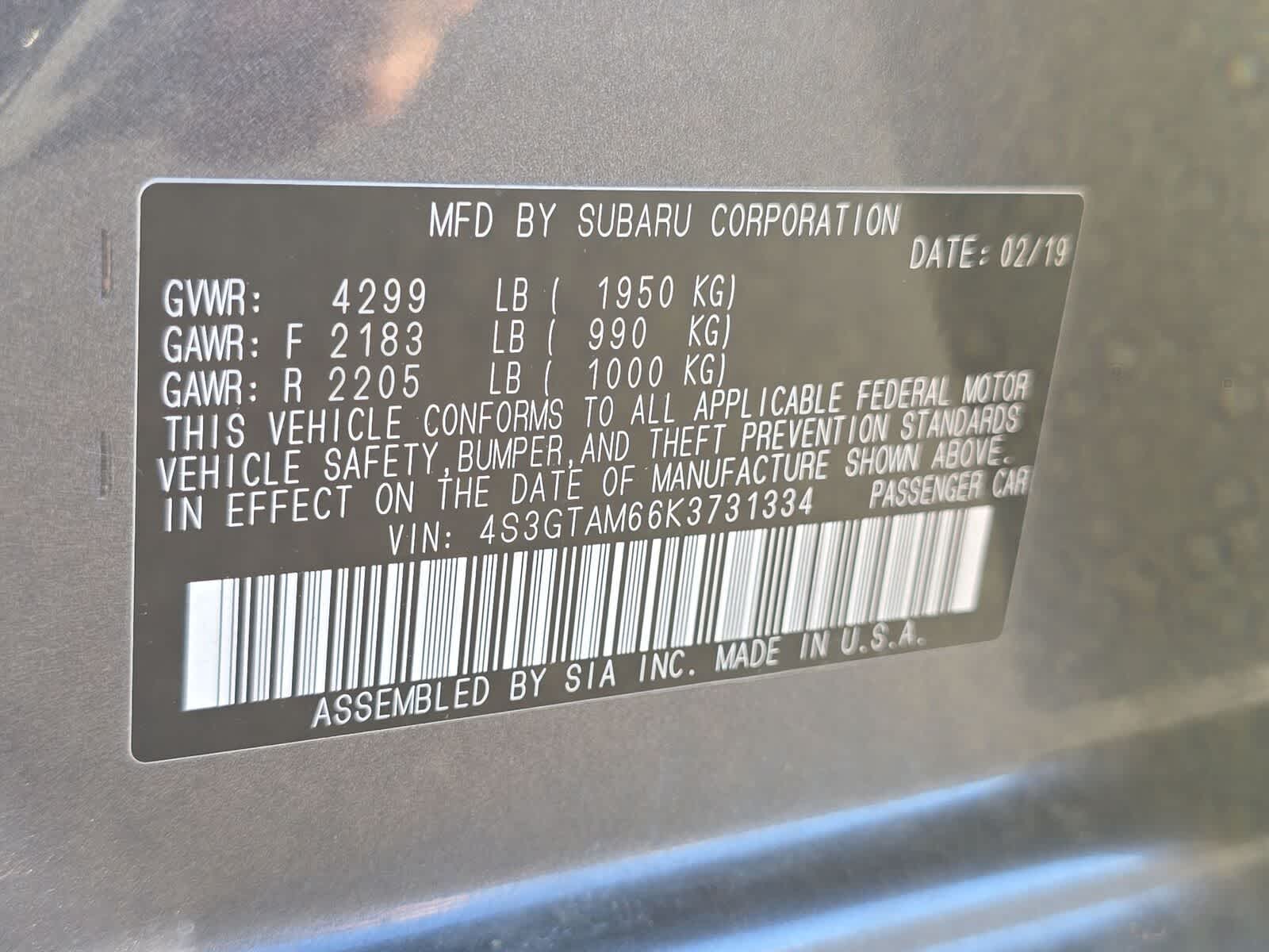Subaru Impreza Sport 2019