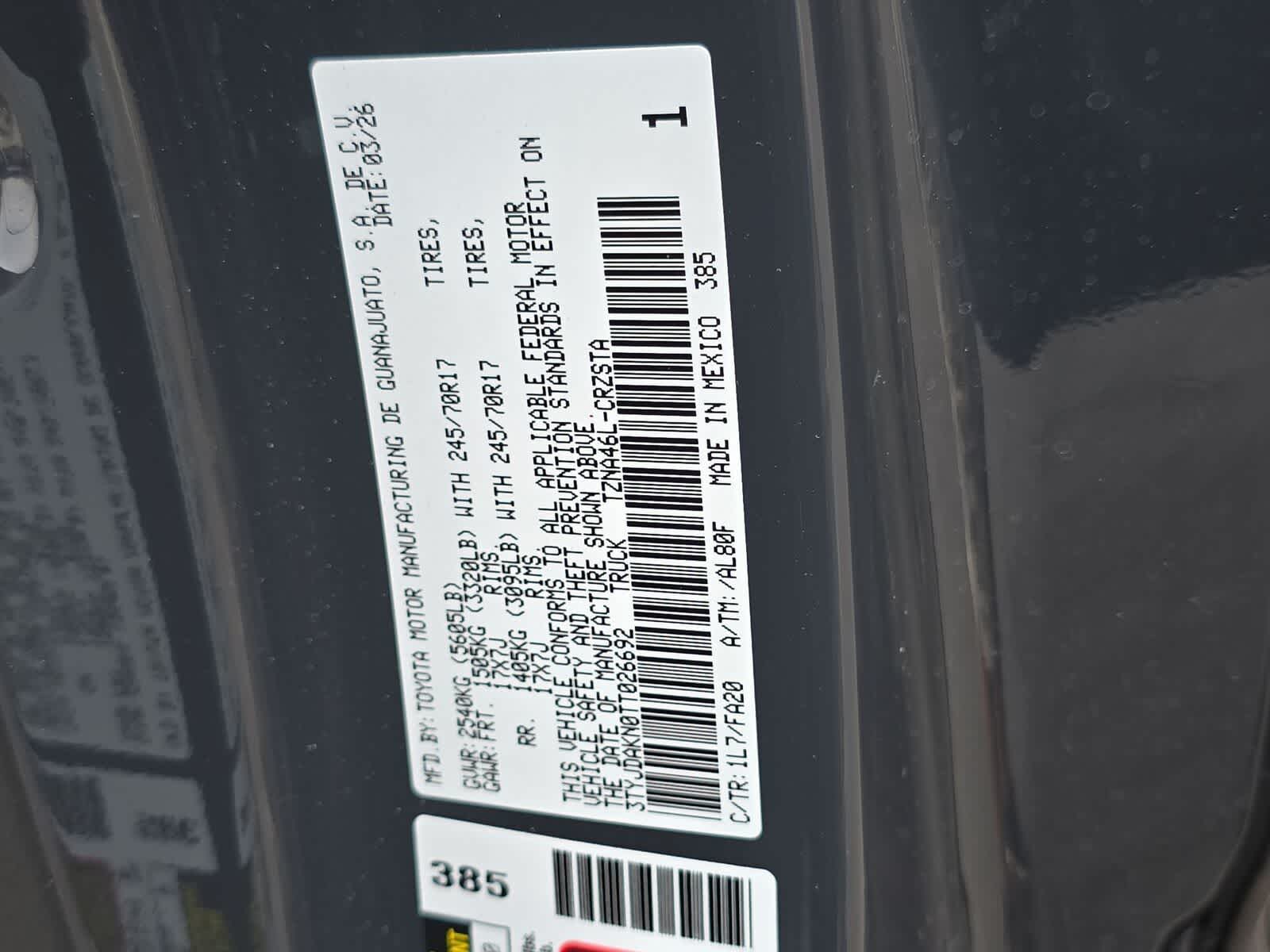 2026 Toyota Tacoma SR