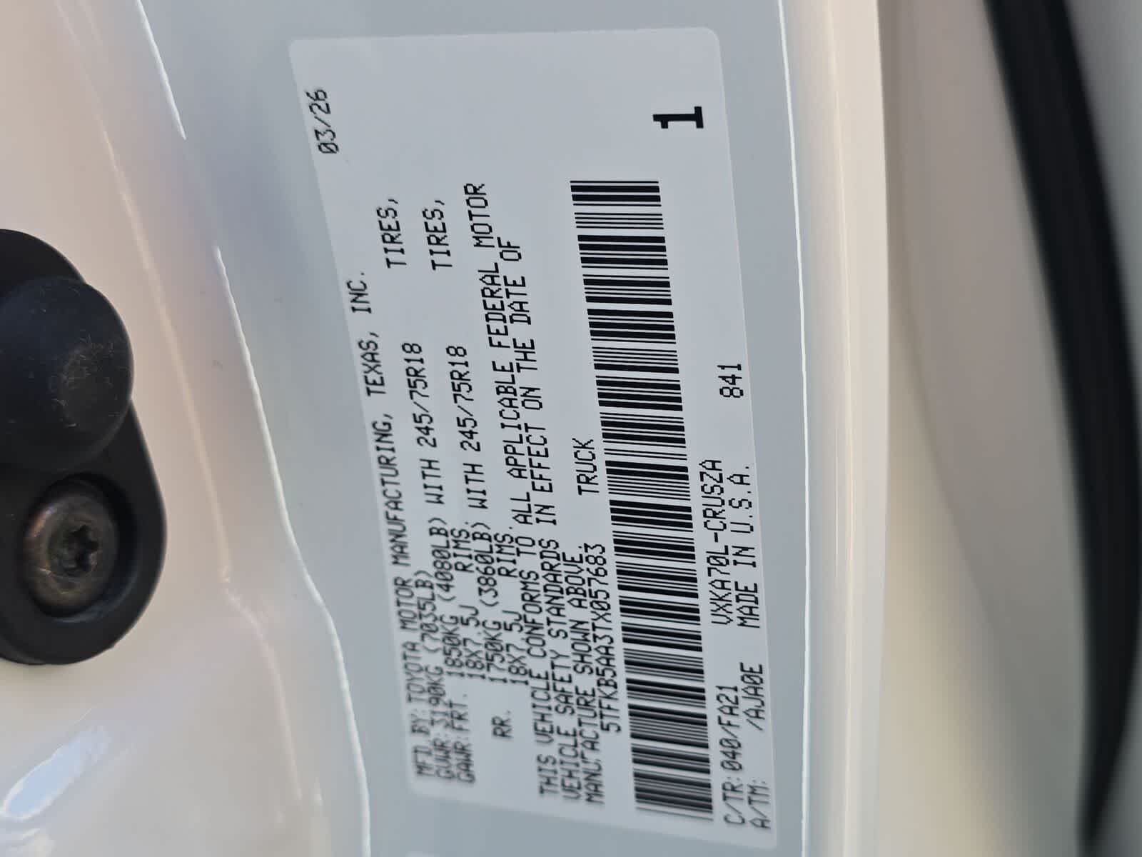 2026 Toyota Tundra SR