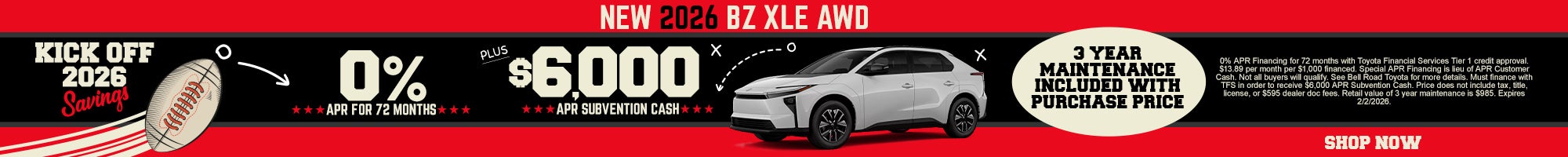 Nuevo Toyota BZ XLE AWD 2026