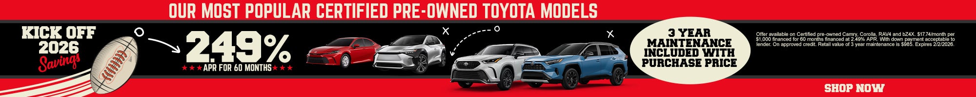 Nuestros modelos Toyota usados certificados más populares