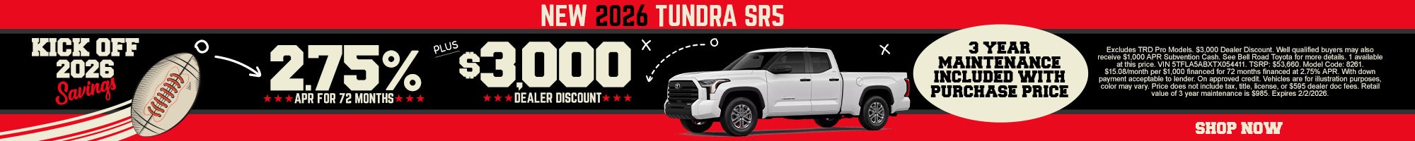 Nuevo Toyota Tundra SR5 2026