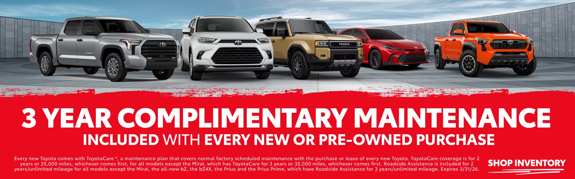 3 años de mantenimiento gratuito